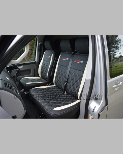 Volkswagen Transporter T5 - T6 Black & White Seat Covers