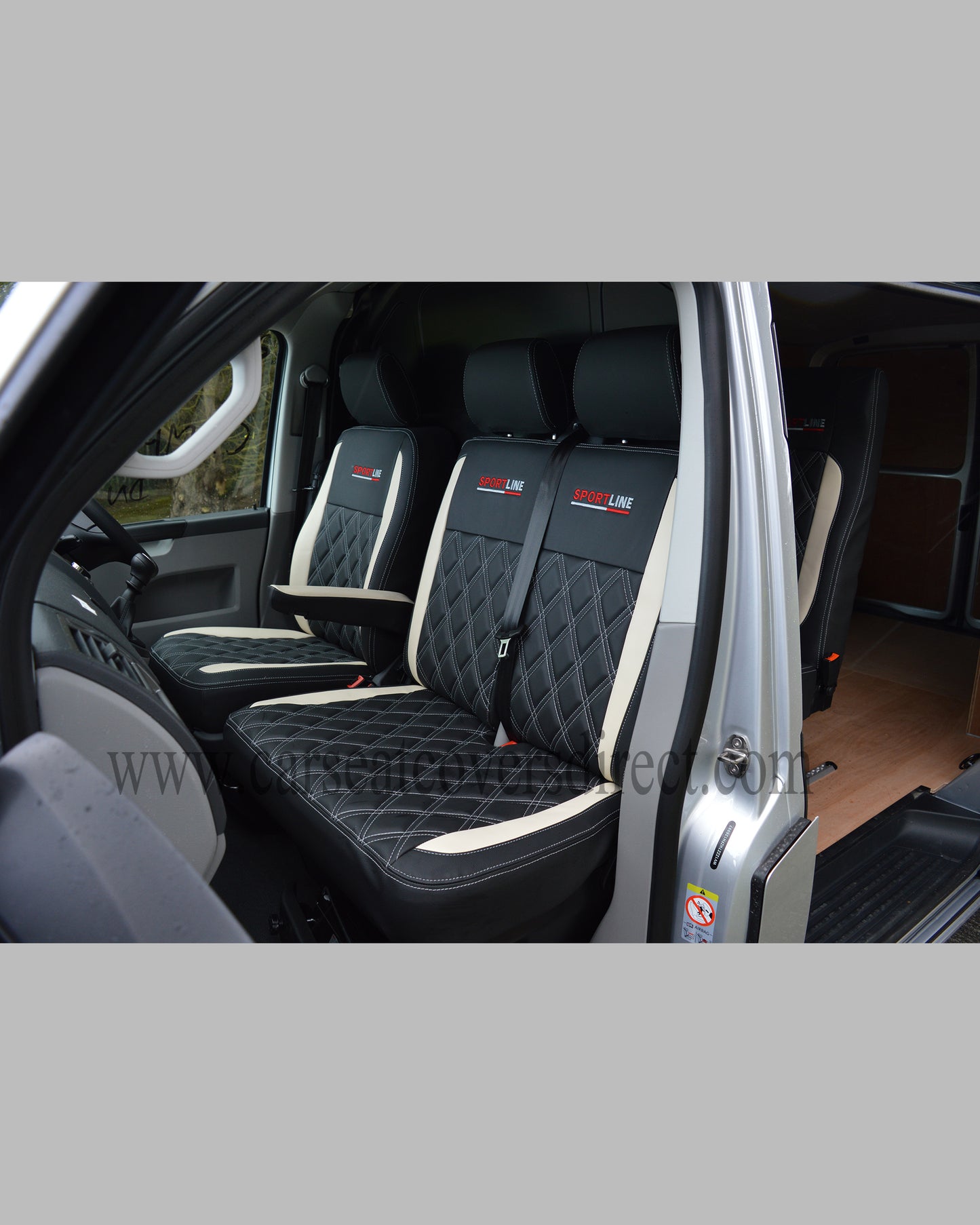 Volkswagen Transporter T5 - T6 Black & White Seat Covers