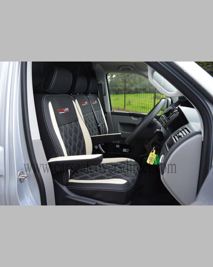 Volkswagen Transporter T5 - T6 Black & White Seat Covers