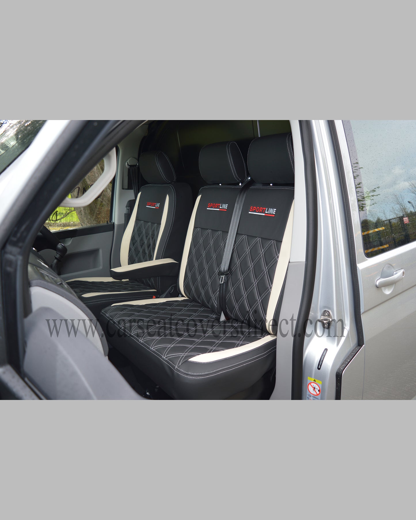 Volkswagen Transporter T5 - T6 Black & White Seat Covers