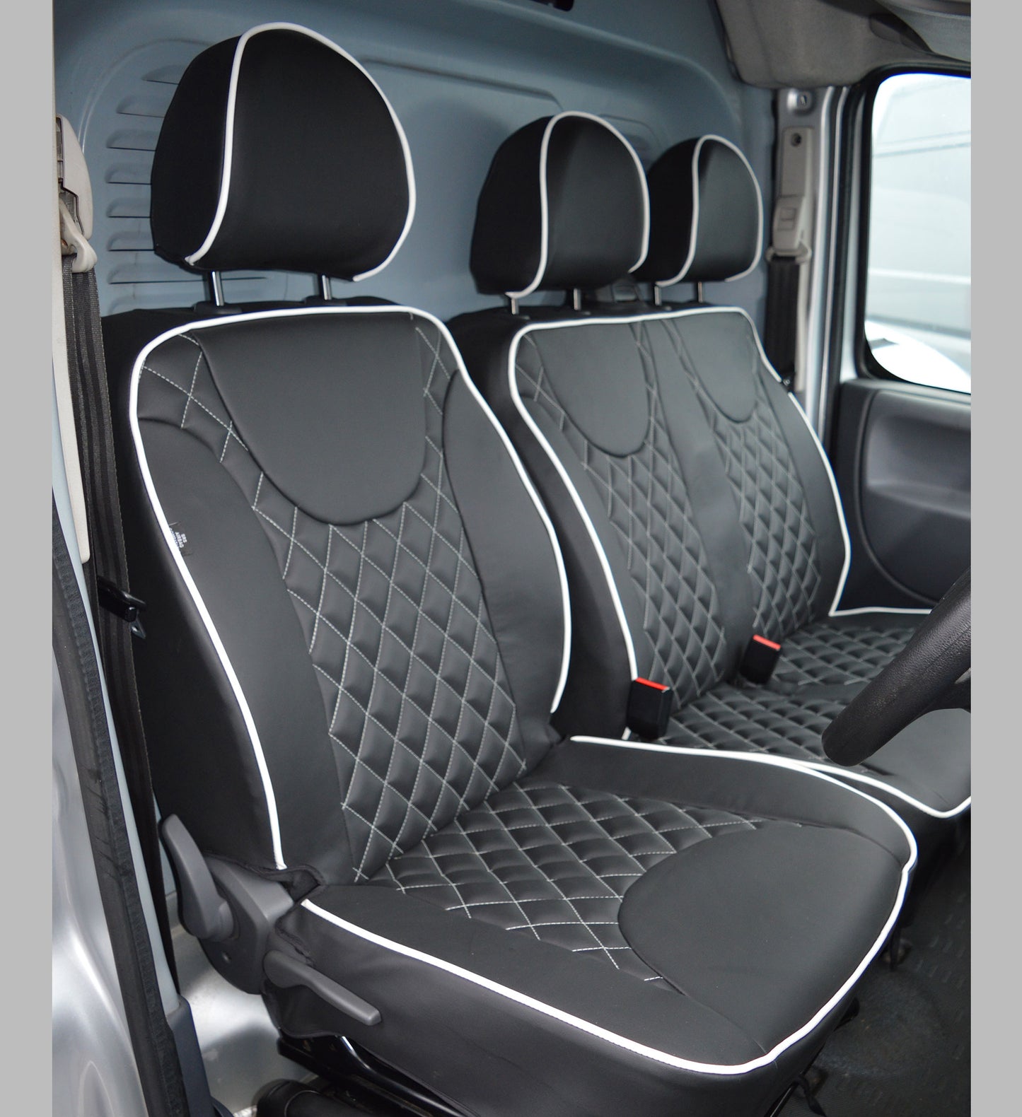 Peugeot Expert Diamond Quilted Leather Look Tailored Van Seat Covers
