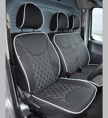 Peugeot Expert Diamond Quilted Leather Look Tailored Van Seat Covers