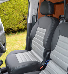 Peugeot Partner Tailored Quilted Van Seat Covers - Charcoal & Chairmen Grey