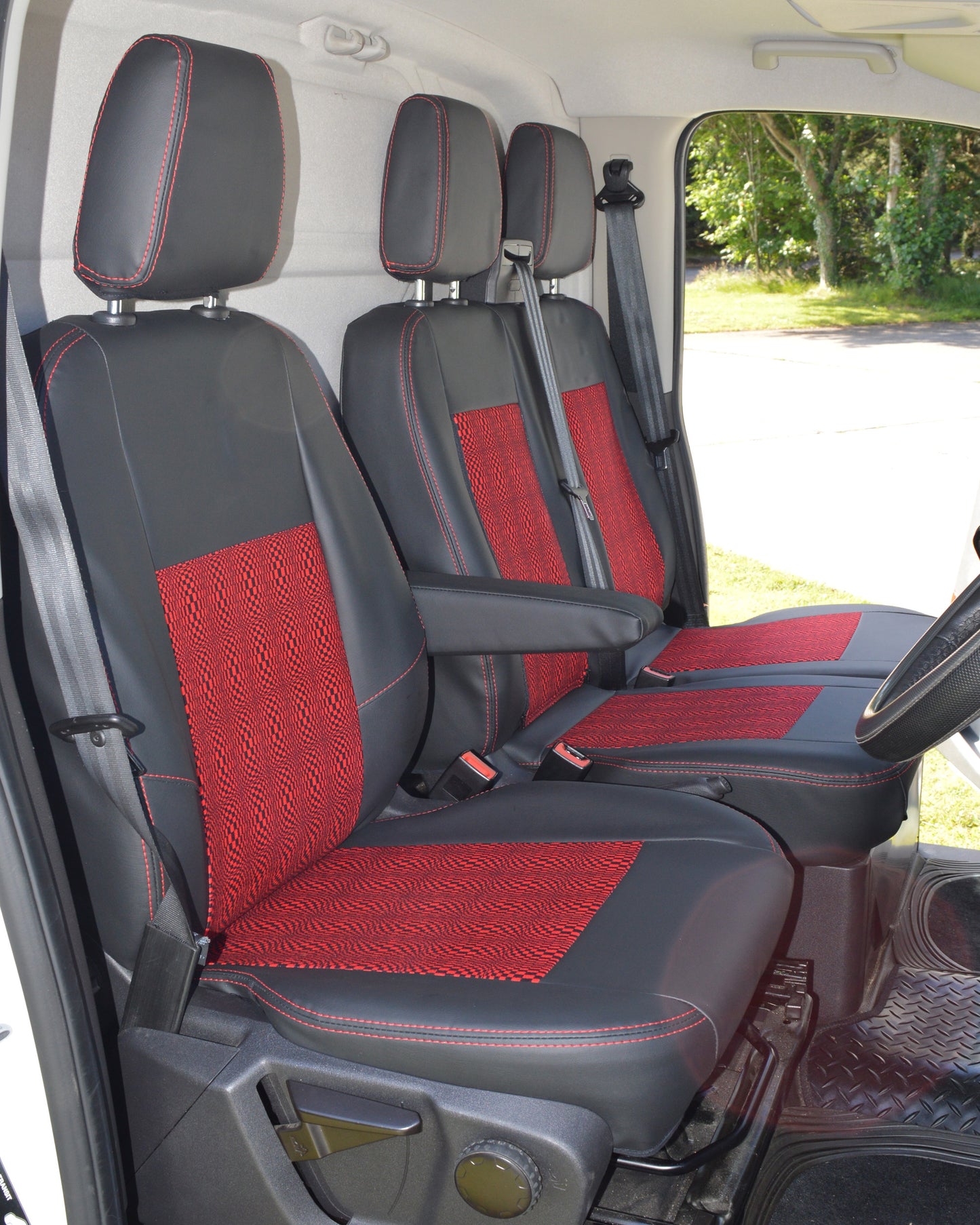 Ford Transit - Black & Red Mosaic Centre Panels