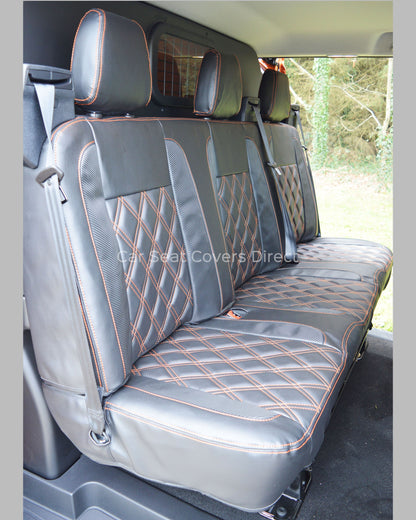 Ford Transit Crewcab -  Carbon Inserts and Orange Stitching