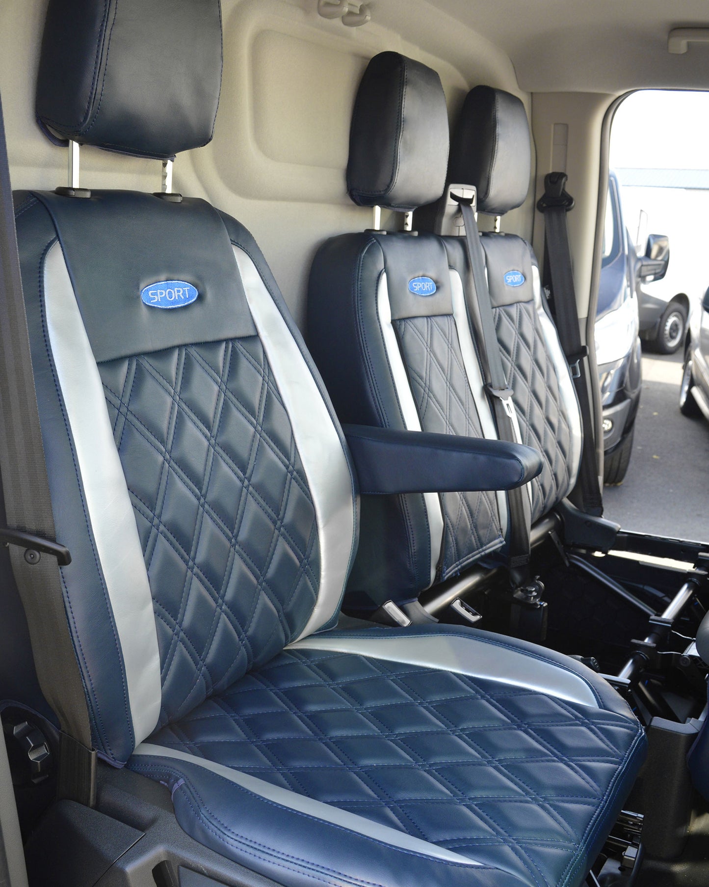 Ford Transit - Navy & Silver Seat Covers