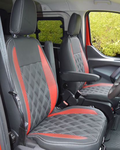 Ford Transit Crewcab - Black & Red Inserts With Diamonds
