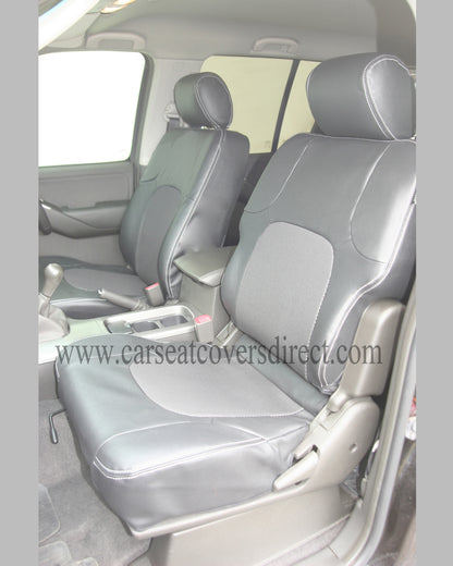 Nissan PATHFINDER Family Pack Seat Covers 5 seats including Leather stitching and logos.