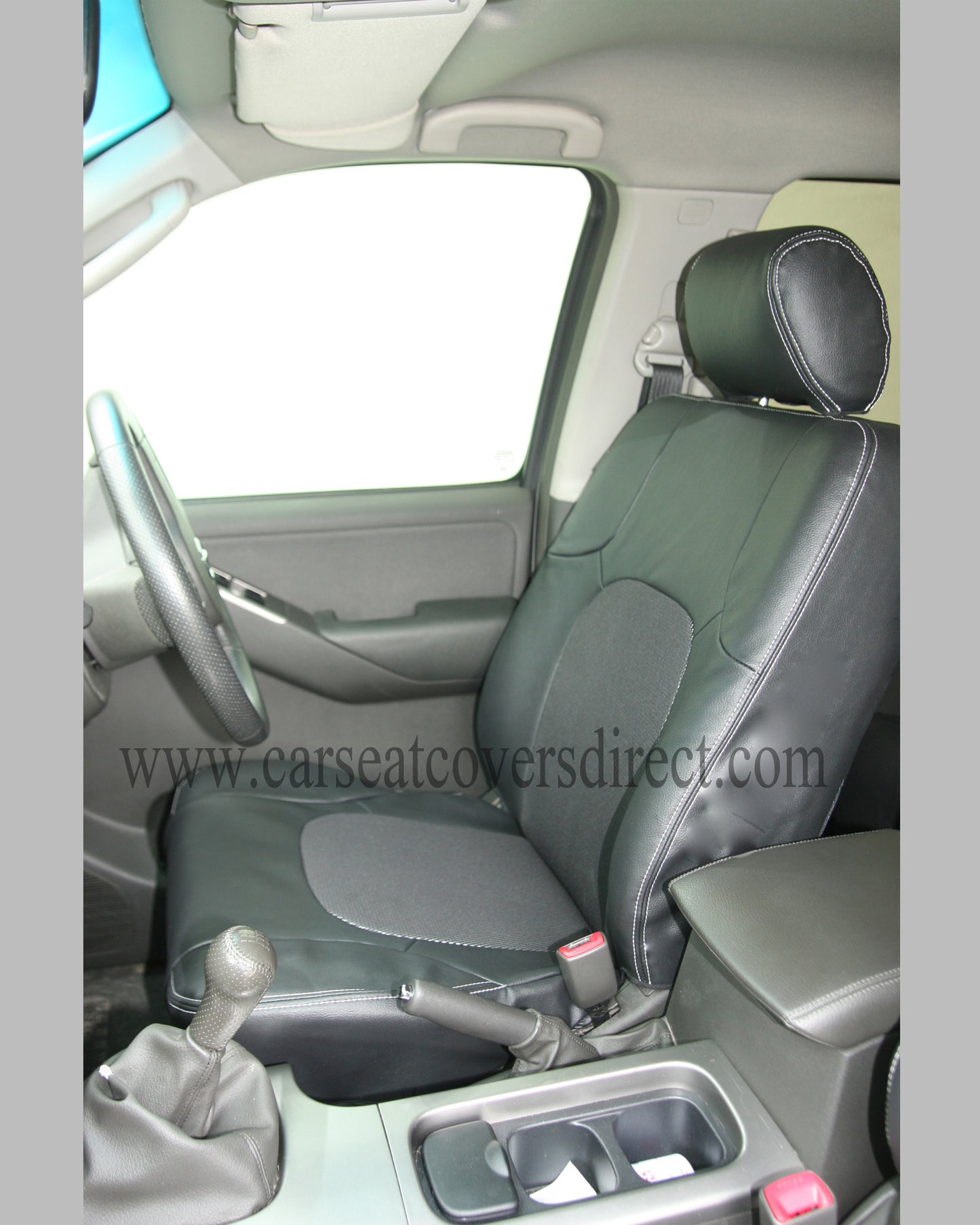 Nissan PATHFINDER Family Pack Seat Covers 5 seats including Leather stitching and logos.