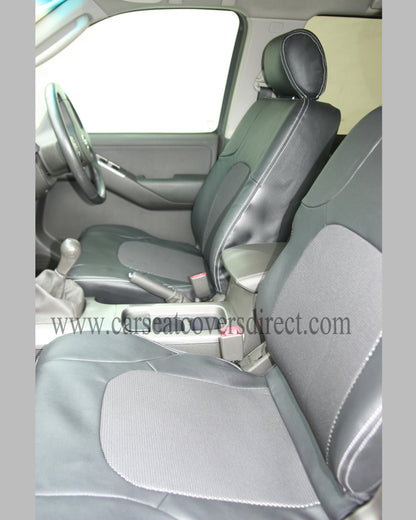 Nissan PATHFINDER Family Pack Seat Covers 5 seats including Leather stitching and logos.