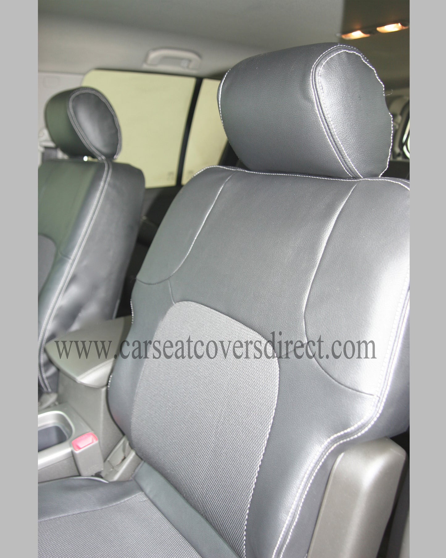 Nissan PATHFINDER Family Pack Seat Covers 5 seats including Leather stitching and logos.