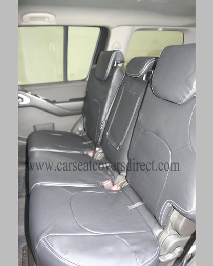 Nissan PATHFINDER Family Pack Seat Covers 5 seats including Leather stitching and logos.