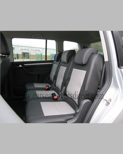 VOLKSWAGEN VW TOURAN Black & Grey Seat Covers: 7 Seats.