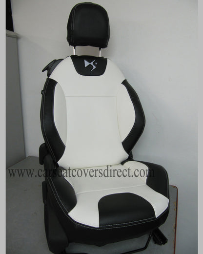 Citroen DS3 Seat Covers - Black & White with Logos 2009 - 2016