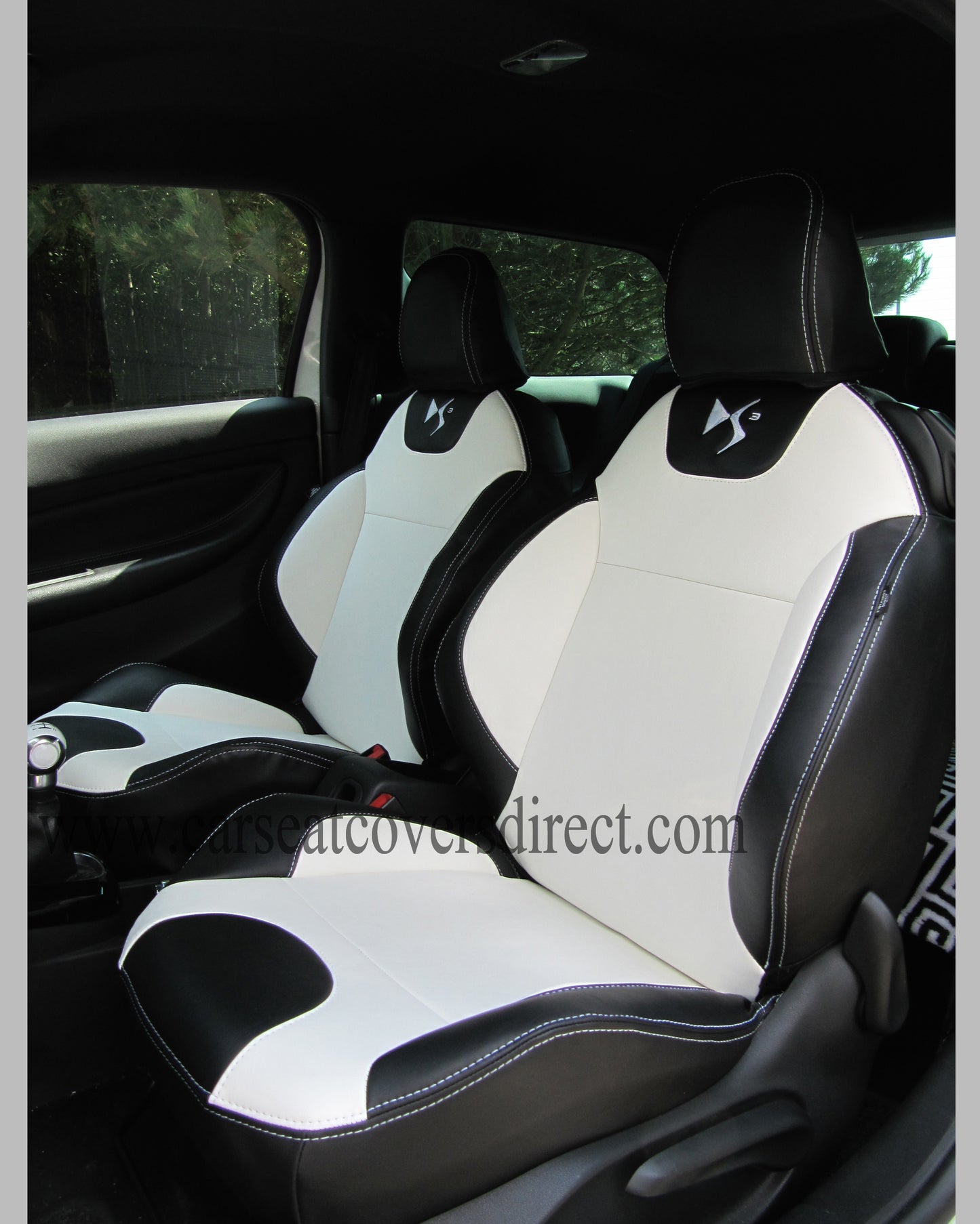 Citroen DS3 Seat Covers - Black & White with Logos 2009 - 2016