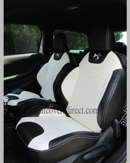 Citroen DS3 Seat Covers - Black & White with Logos 2009 - 2016