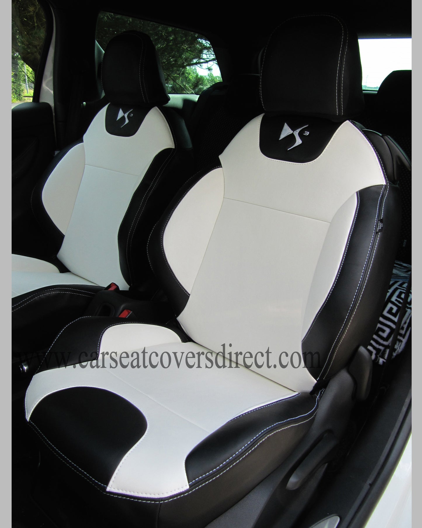 Citroen DS3 Seat Covers - Black & White with Logos 2009 - 2016