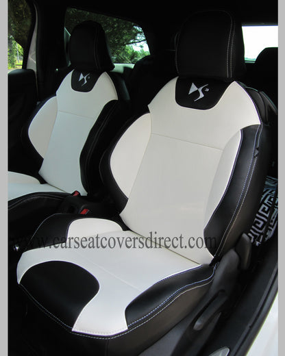 Citroen DS3 Seat Covers - Black & White with Logos 2009 - 2016