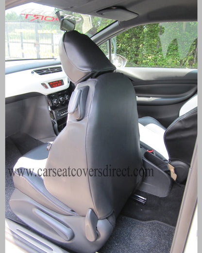 Citroen DS3 Seat Covers - Black & White with Logos 2009 - 2016