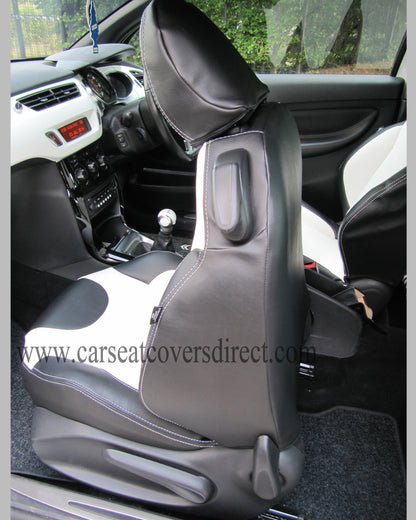 Citroen DS3 Seat Covers - Black & White with Logos 2009 - 2016