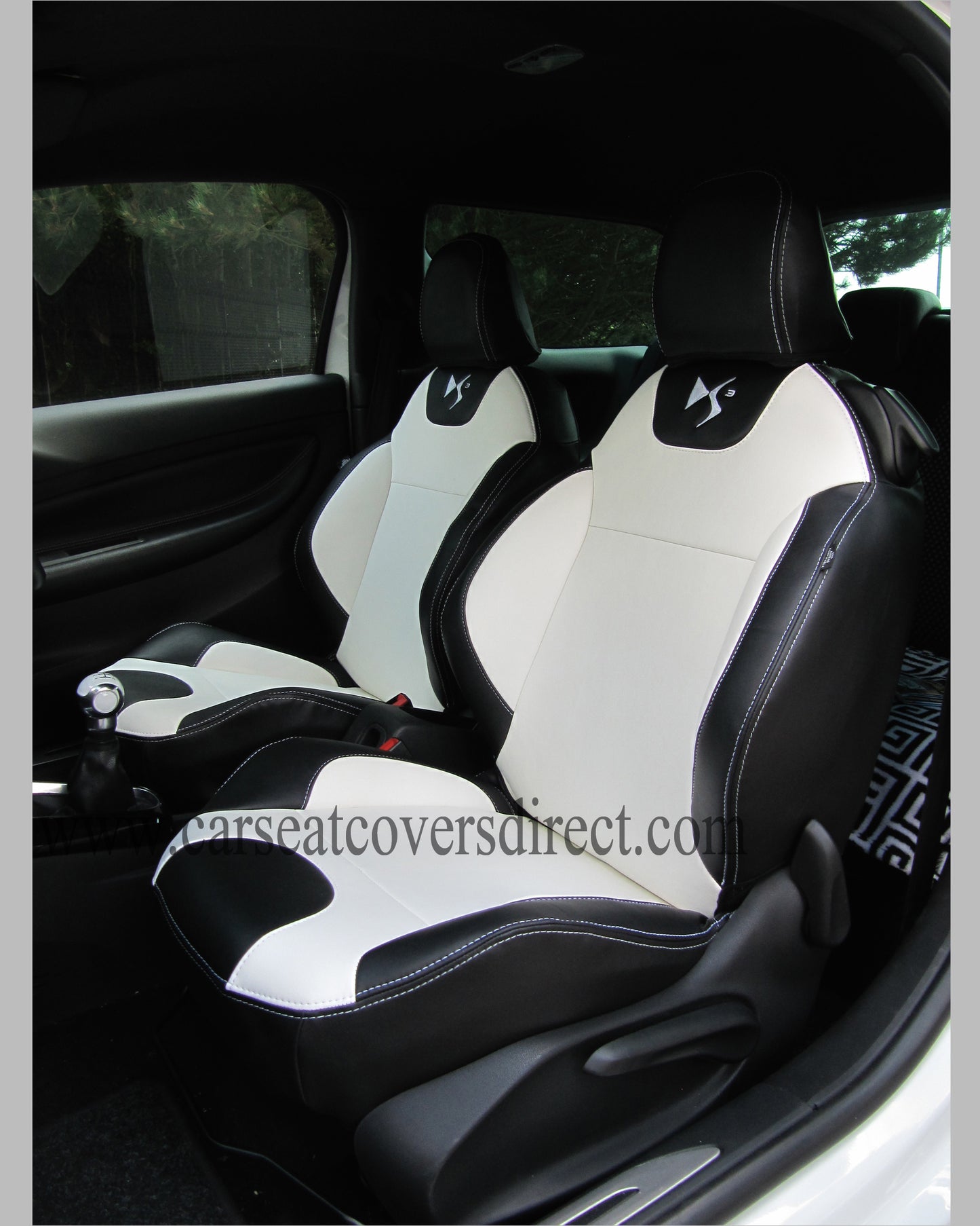 Citroen DS3 Seat Covers - Black & White with Logos 2009 - 2016