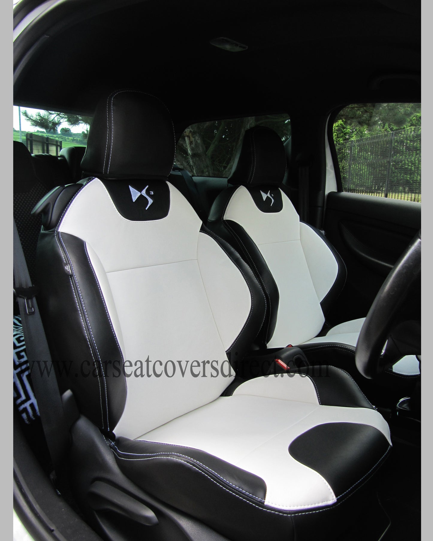 Citroen DS3 Seat Covers - Black & White with Logos 2009 - 2016