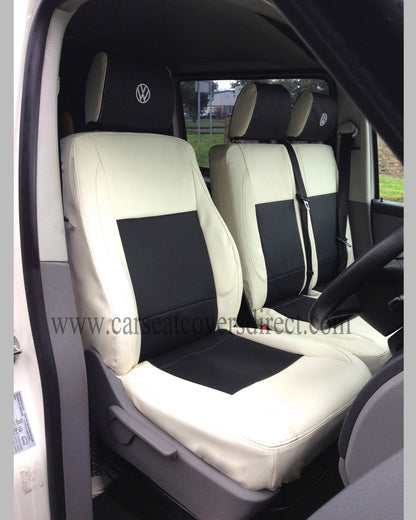 Volkswagen Transporter T5 White & Black Seat Covers