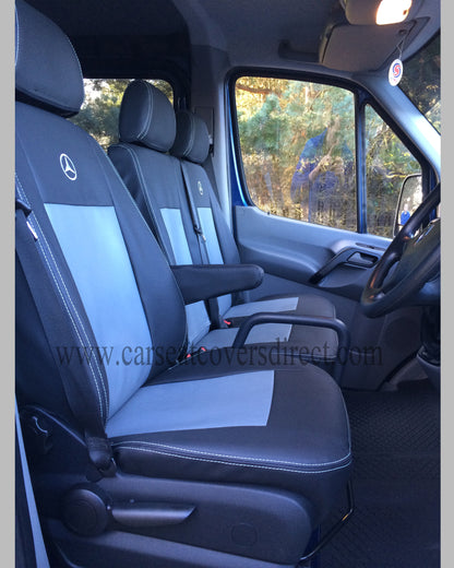 Mercedes Sprinter 2ND GEN Black & Grey Seat Covers