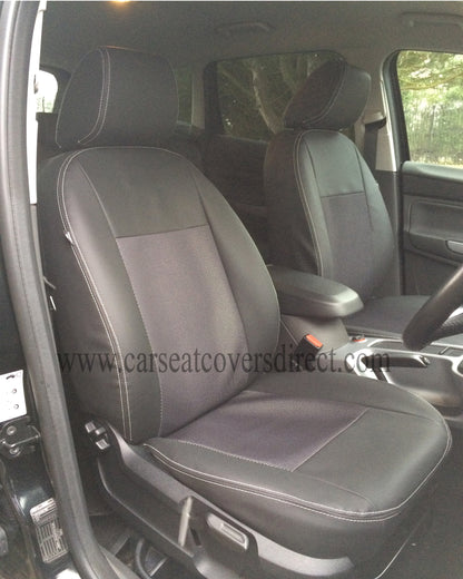 Ford Kuga Seat Covers - Black with Cloth Centres (1st Gen 2008 - 2012)