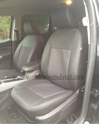 Ford Kuga Seat Covers - Black with Cloth Centres (1st Gen 2008 - 2012)