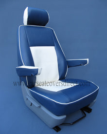 Volkswagen Transporter T6 Blue With White Piping Captain Seats