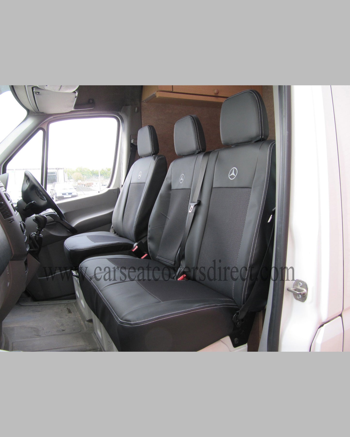 Mercedes Sprinter 2ND GEN Black With Cloth Centre Seat Covers