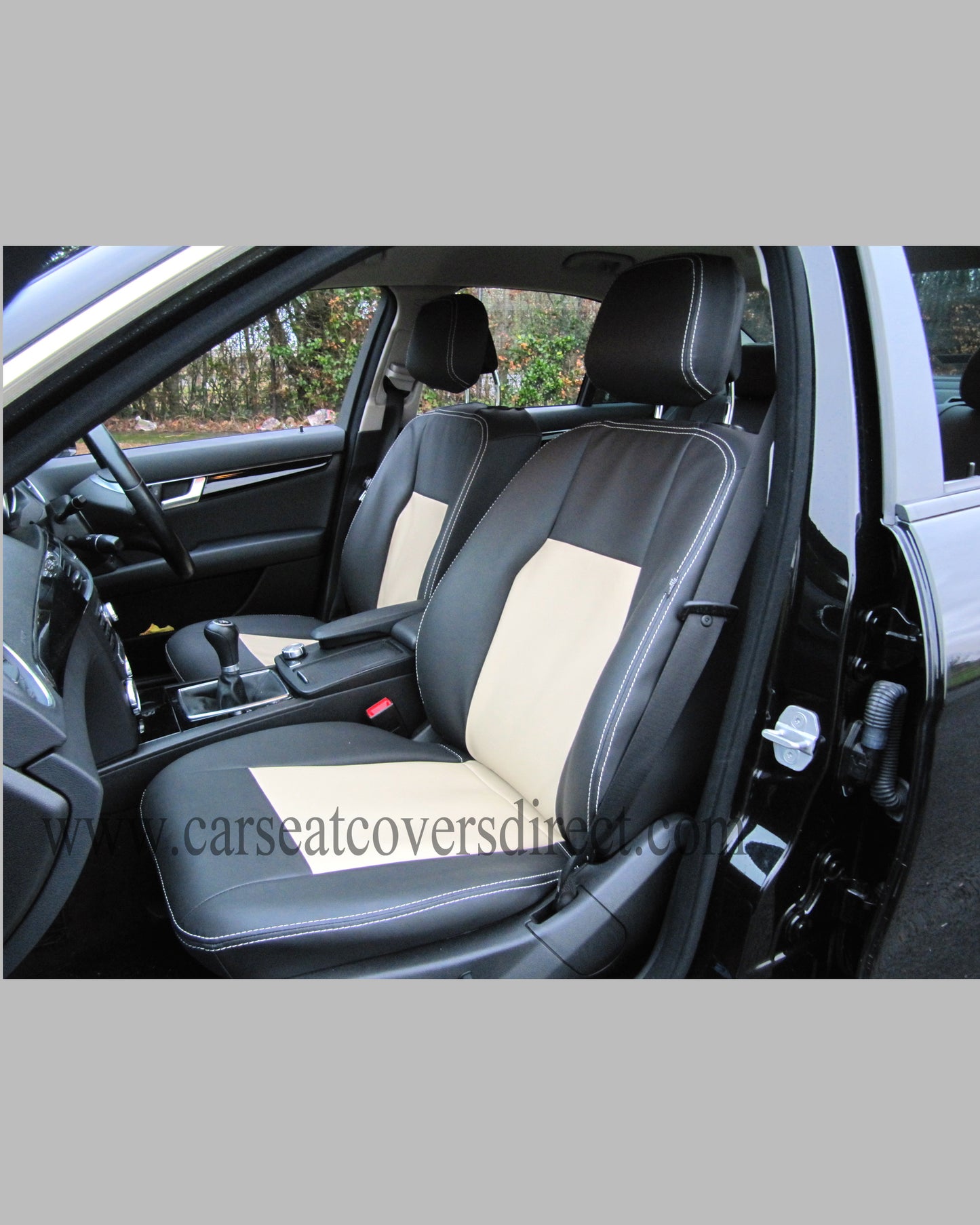Mercedes C CLASS W204 Black & Beige seat covers