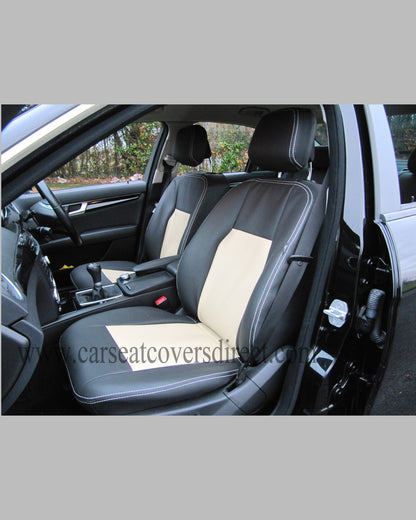 Mercedes C CLASS W204 Black & Beige seat covers