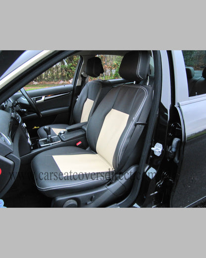 Mercedes C CLASS W204 Black & Beige seat covers