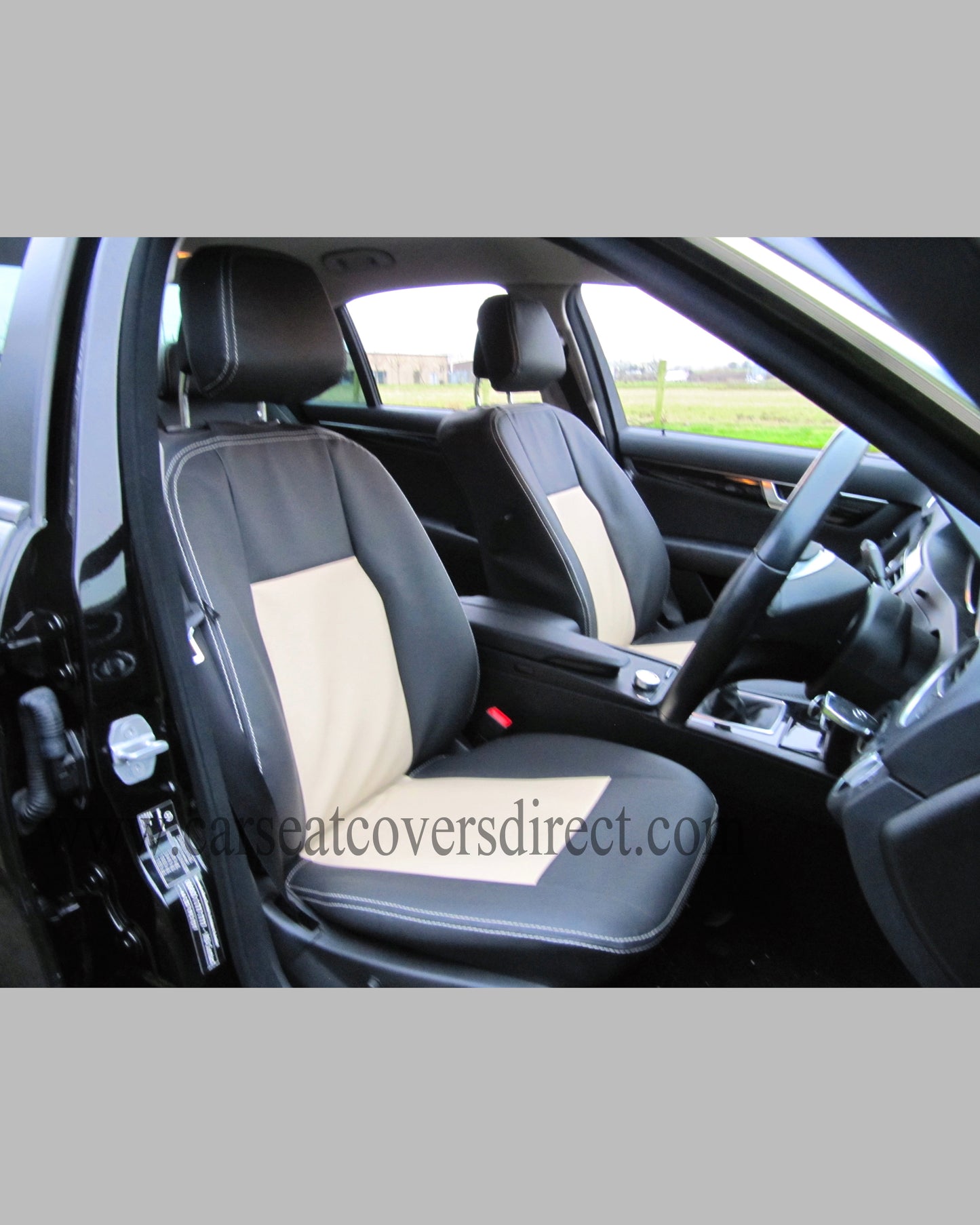 Mercedes C CLASS W204 Black & Beige seat covers