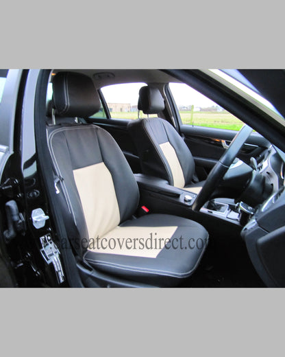 Mercedes C CLASS W204 Black & Beige seat covers