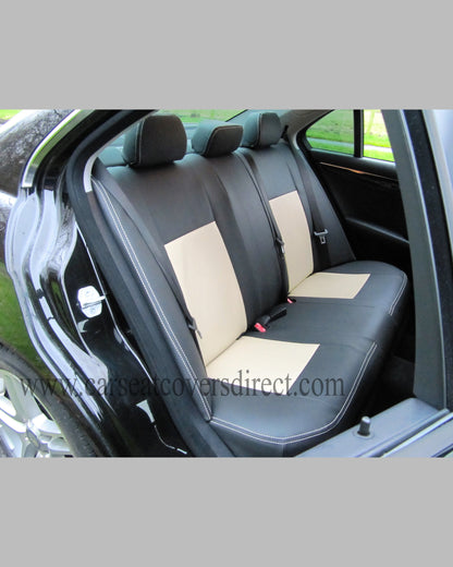 Mercedes C CLASS W204 Black & Beige seat covers