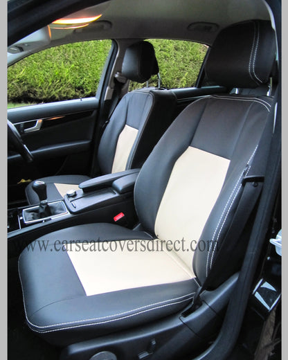 Mercedes C CLASS W204 Black & Beige seat covers