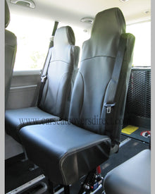Volkswagen Transporter T5 9 Seater Black Seat Covers with Double Top Stitching