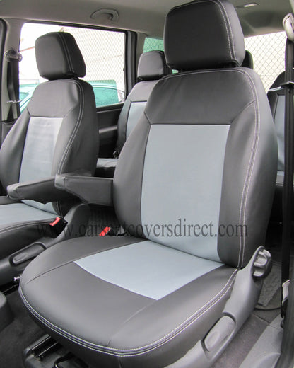 Ford Galaxy 2nd Gen Black & Grey Leatherette Seat Covers