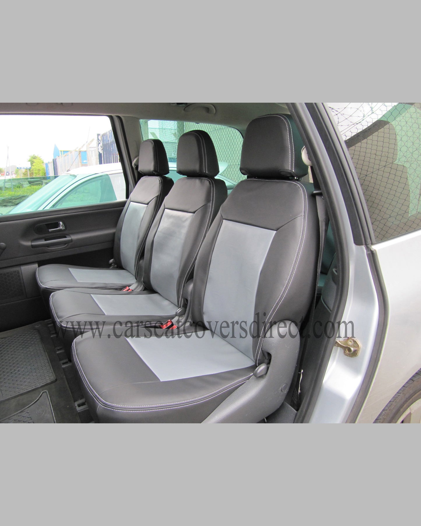 Ford Galaxy 2nd Gen Black & Grey Leatherette Seat Covers