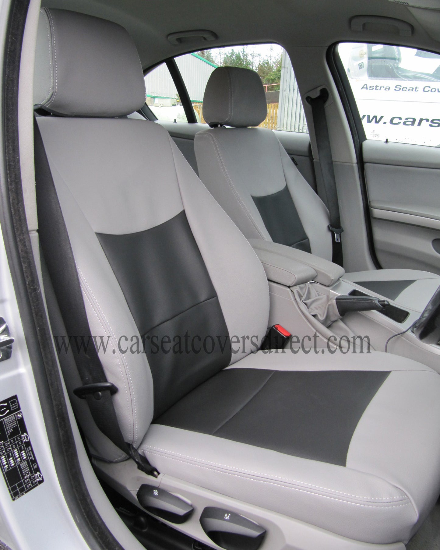 BMW 3 Series car seat covers E90 Grey And Black Leatherette