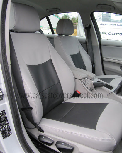 BMW 3 Series car seat covers E90 Grey And Black Leatherette