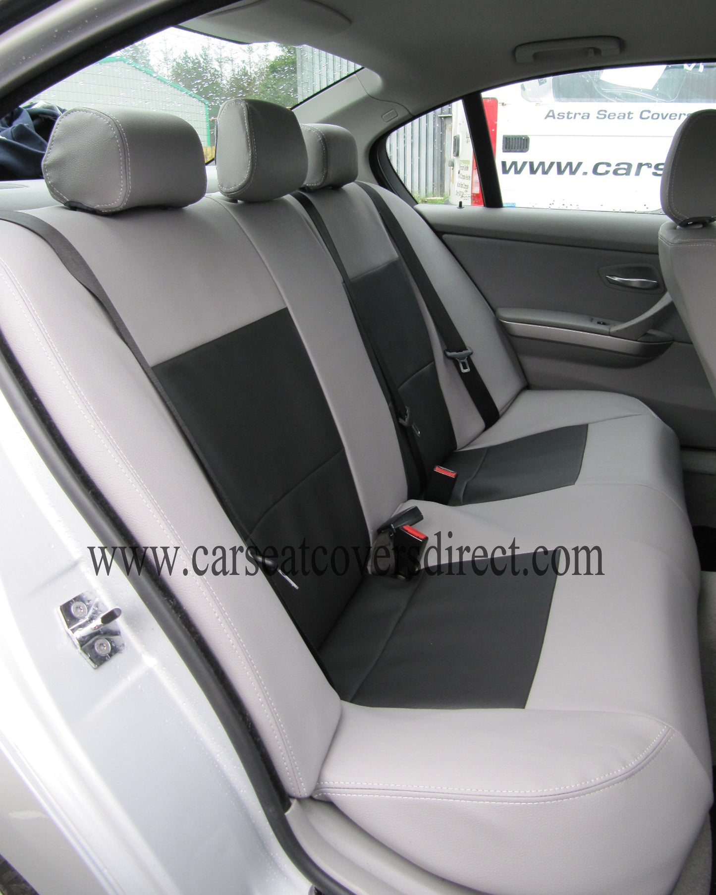 BMW 3 Series car seat covers E90 Grey And Black Leatherette
