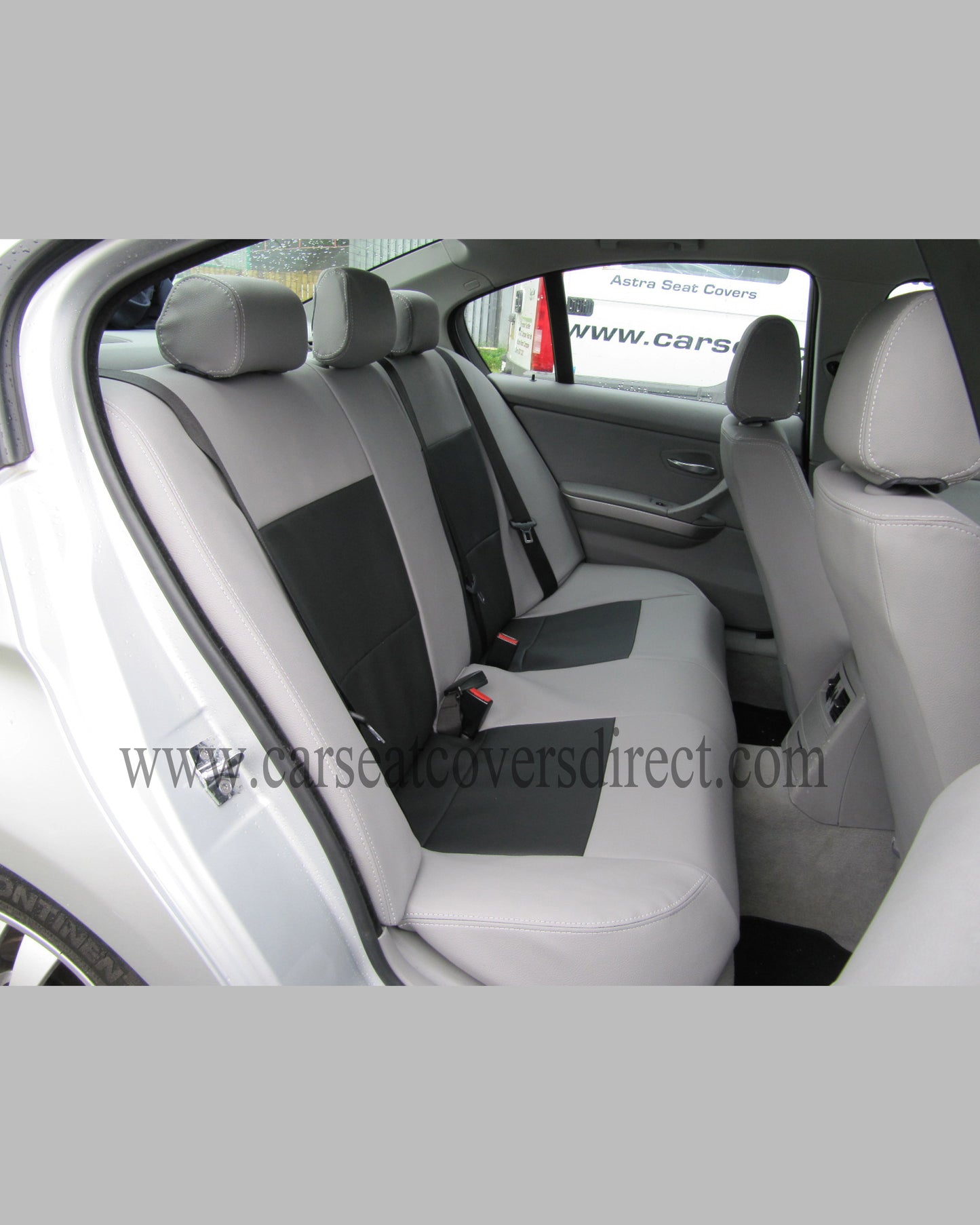 BMW 3 Series car seat covers E90 Grey And Black Leatherette