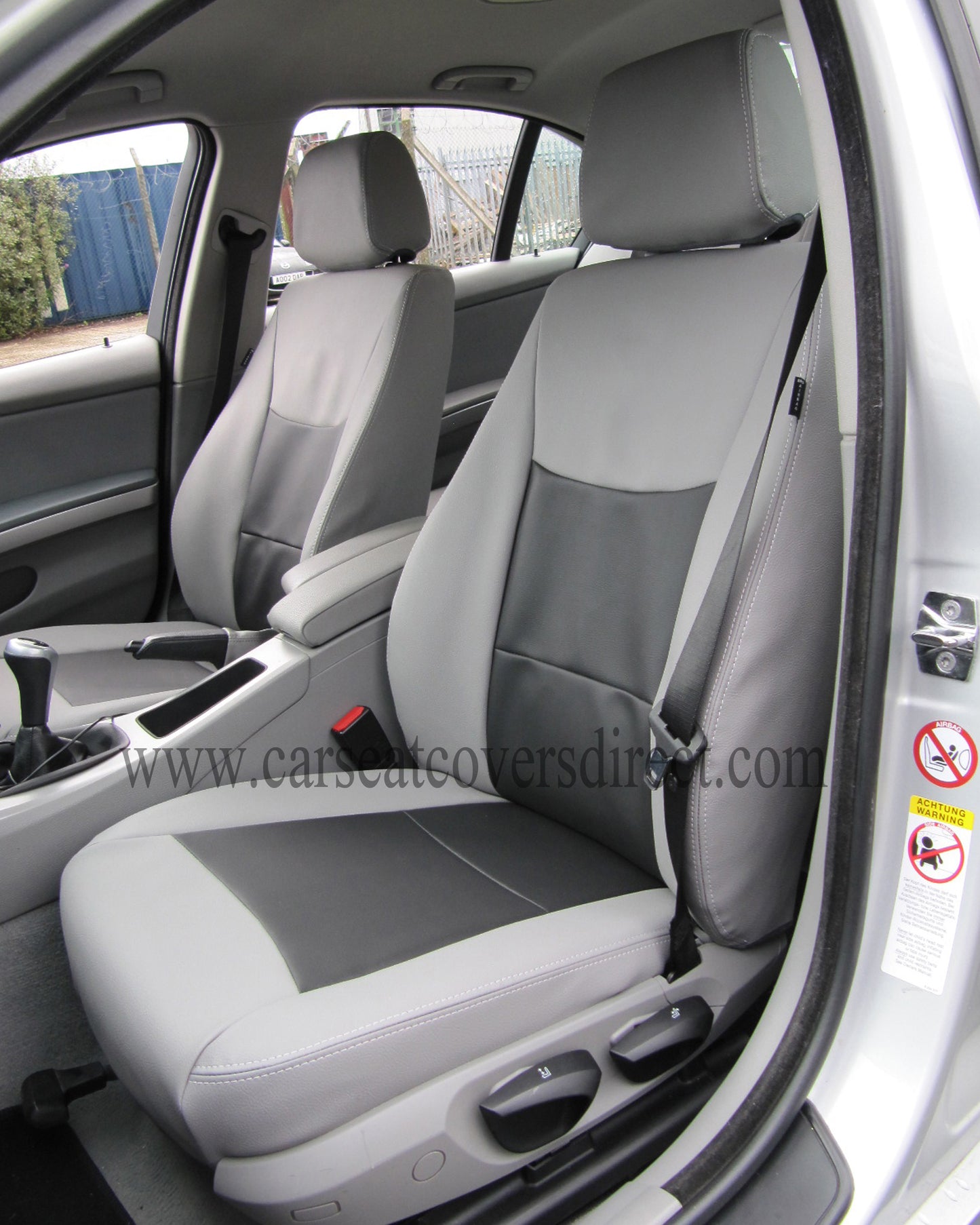 BMW 3 Series car seat covers E90 Grey And Black Leatherette