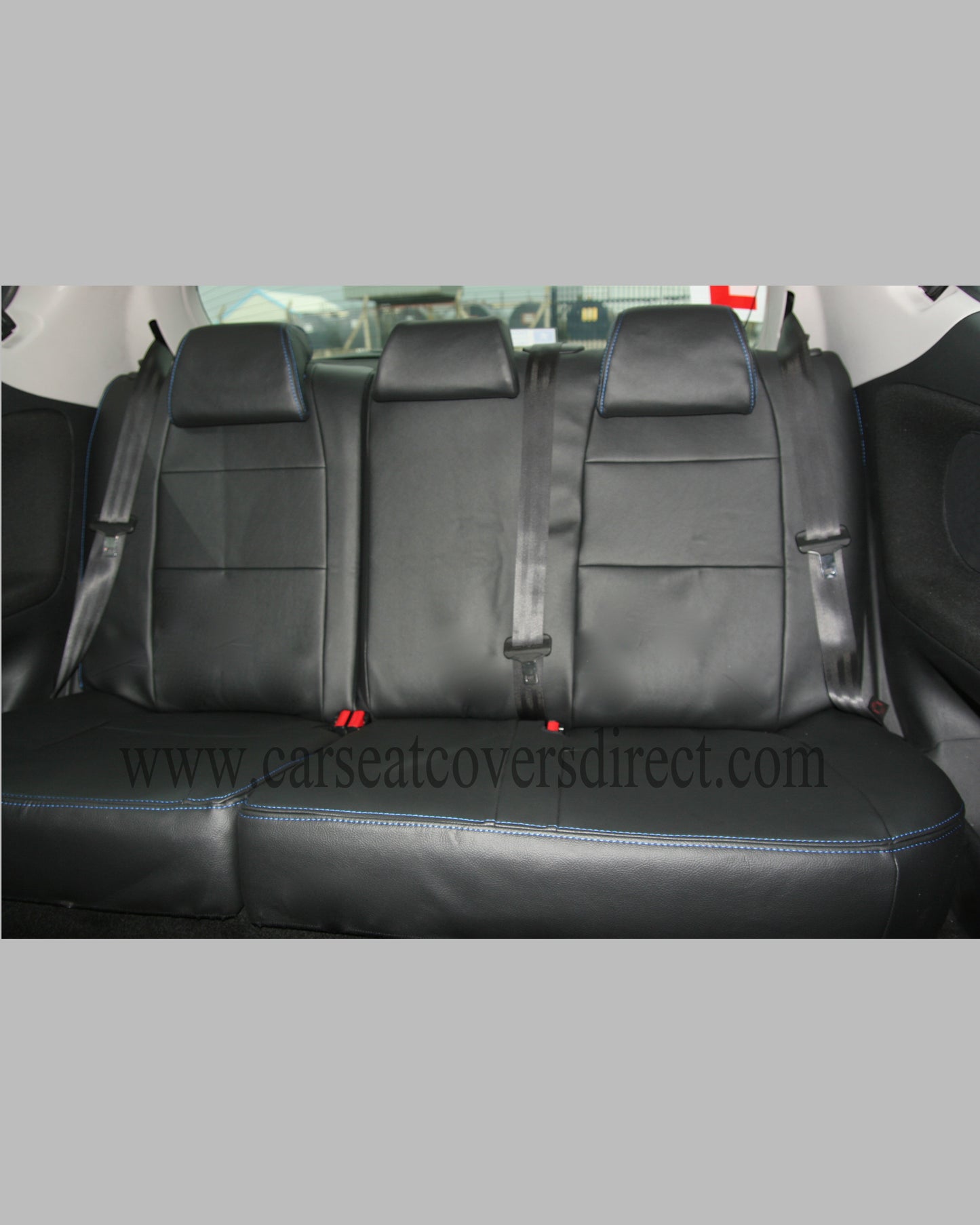 Peugeot 207 Black Leatherette With Blue Stitching Seat Covers