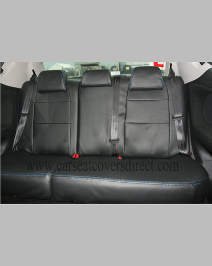 Peugeot 207 Black Leatherette Seat Covers With Silver Stitching