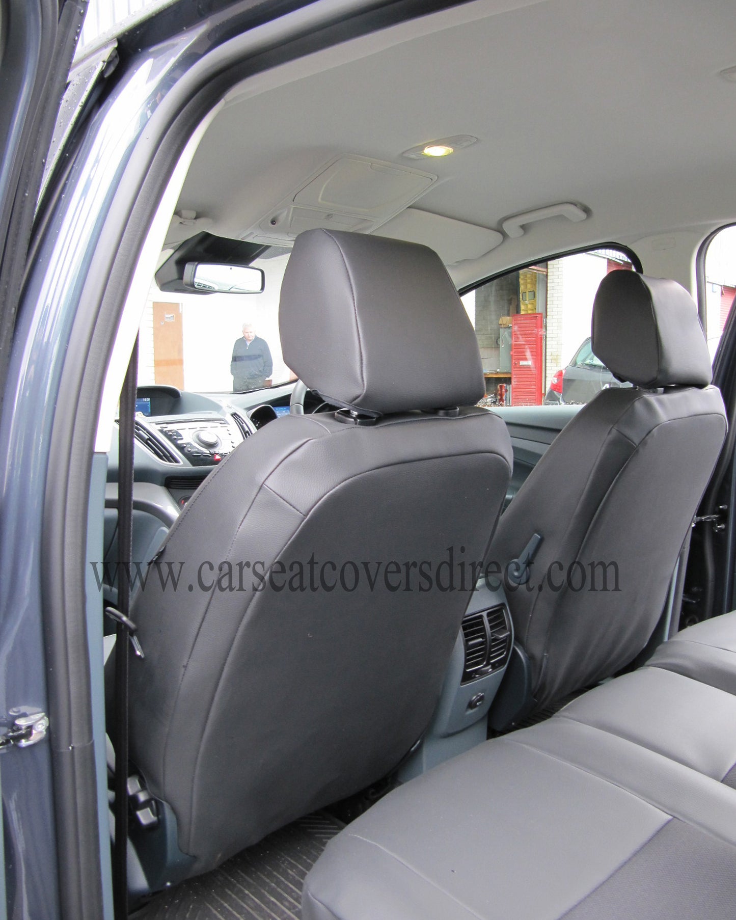 Ford C-Max - Black Leatherette & Fabric Centre